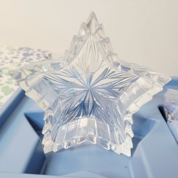Vtg USA Made Oneida Crystal Star Shaped Soap Holder with Guest Soap Gift Set - Picture 2 of 5